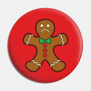 Sad Gingerbread Man Pin