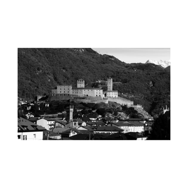 Castello Grande in black and white, Bellinzona, Ticino, Switzerland by IgorPozdnyakov