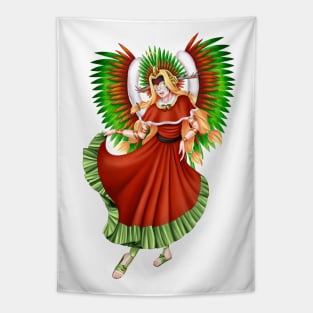 Christmas Quetzalcoatl Dress Rudes Mask Tapestry