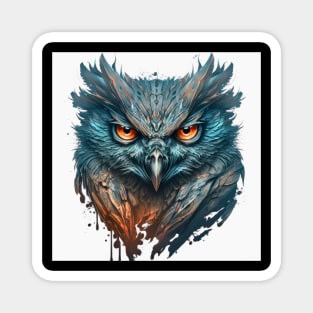 Owl Portrait Animal Painting Wildlife Outdoors Adventure Magnet