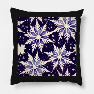 Watercolor Christmas Winter Snowflakes Pillow