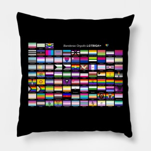 All pride flags in Spanish Pillow