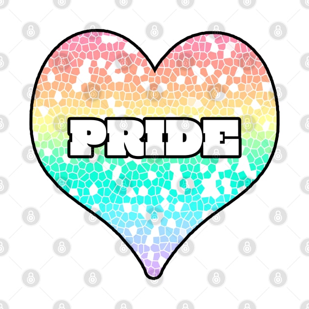 Pastel Pride Mosiac Filled Heart Graphic Design by PurposelyDesigned