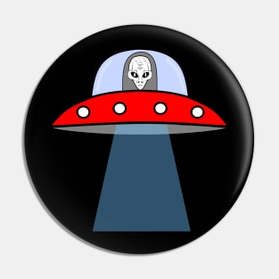 BEAM Me Up Alien Spaceship Pin