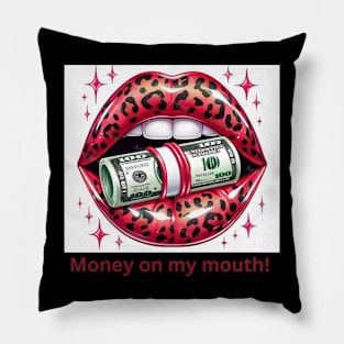 Glossy lip money Design Pillow