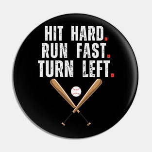 Baseball BAT Hit Hard Run Fast Turn Left Funny VINTAGE Pin