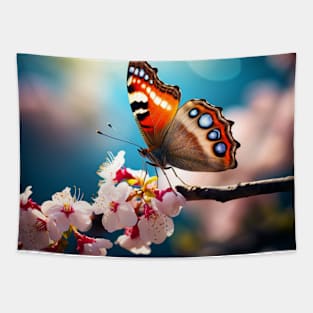 Butterfly Flower Nature Serene Tranquil Tapestry