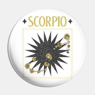 Floral Zodiac: Astrology Sign Scorpio Pin