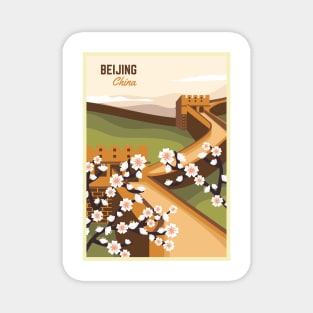 Beijing, China - Vintage Travel Poster Magnet