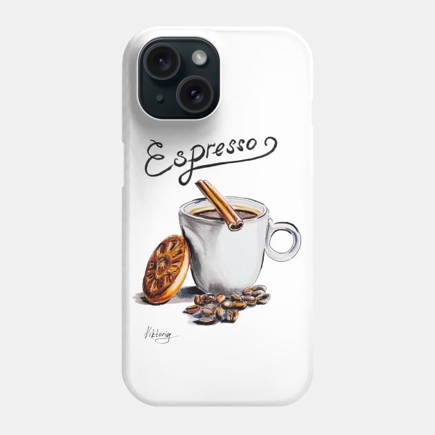 Espresso Phone Case by Viktoria Love Art