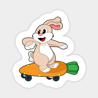 Rabbit Carrot Skateboard Magnet