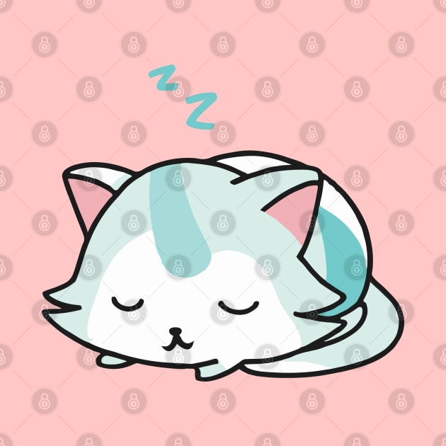 Cute kawaii cat sleeping by Kawaii Bomb