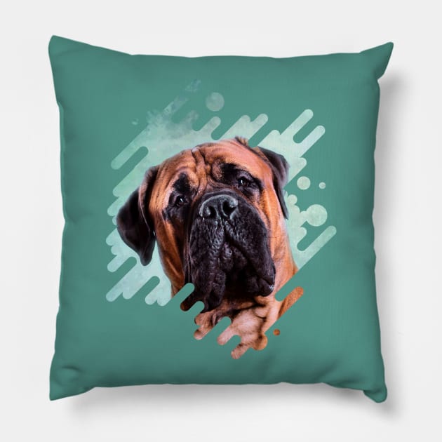 Bullmastiff dog Pillow by Nartissima