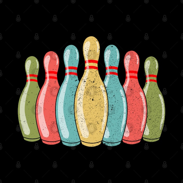 Bowling Pins Bowling Player Bowler Retro Vintage by auviba-design