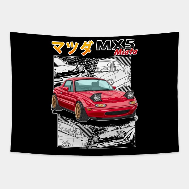 JDM Mazda MX5 Miata Tapestry by Guyvit