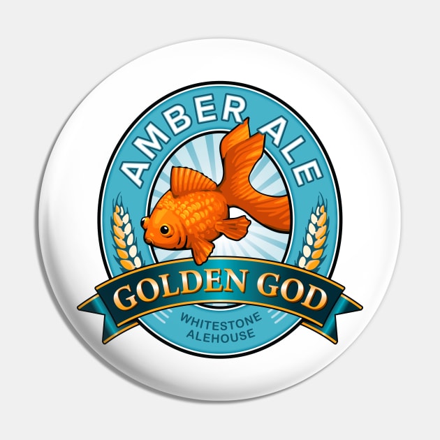 Golden God Amber Ale Pin by Inchpenny