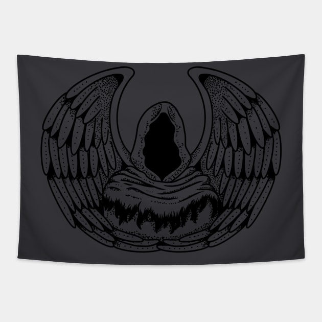 Archangel | Angel of Death | Grim Reaper | Black-and-white Tapestry by Incubuss Fashion