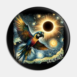 Solar Parrot Encounter: Unique Tee Showcasing Colorful Avian Beauties Pin