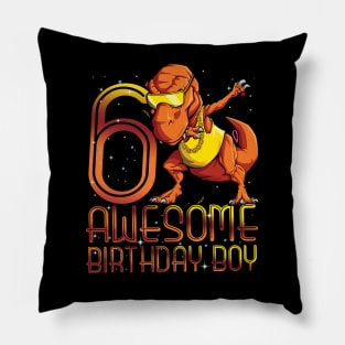 Kids 6th Birthday Dinosaur 6 Year Old Awesome Since Gifts Boy Pillow