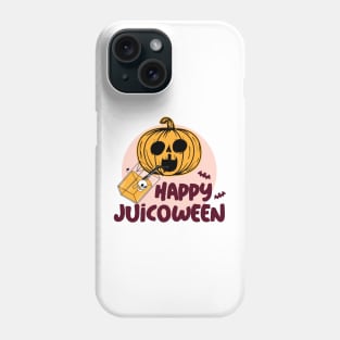 Halloween pumpkin scary drinking juice with skull - Happy Juicoween Phone Case