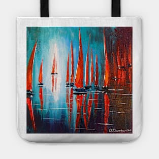 Sailboats on the roadstead Tote