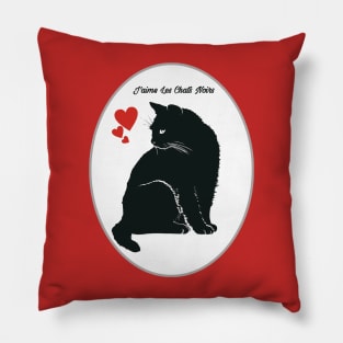 J’aime Les Chats Noirs Pillow