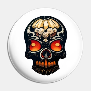 Pumpkin Skull Halloween Pin