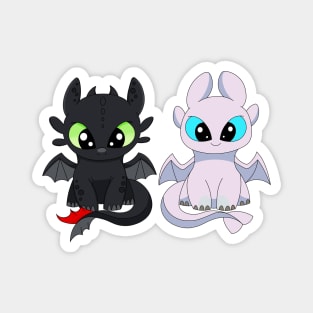 Dragon furies, toothless and light fury, kawaii dragons, how to train dragon Magnet