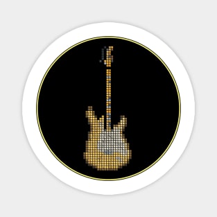 Tiled Pixel 1968 Woodstock Guitar in a Black Circle Magnet