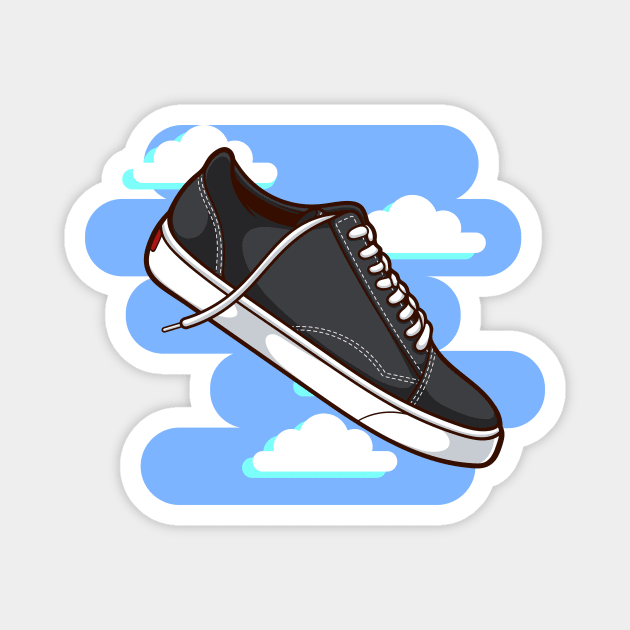 Black White Skate Sneaker Magnet by milatees