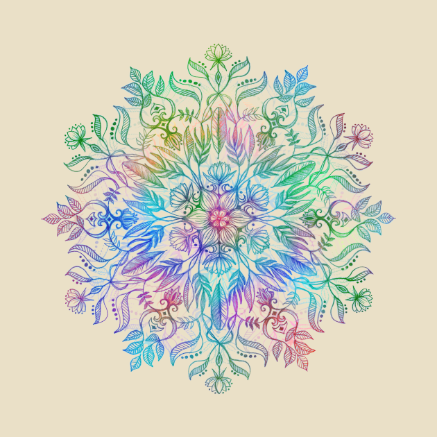 Discover Nature Mandala in Rainbow Hues - Mandala - T-Shirt