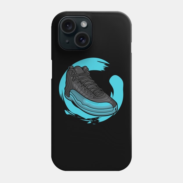 AJ 12 Retro Gamma Blue Sneaker Phone Case by milatees