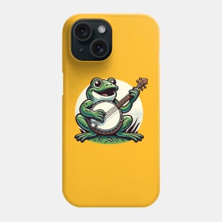 Frog playing the banjo Phone Case