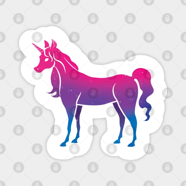 Bi Pride Unicorn on Black Magnet by AliceQuinn