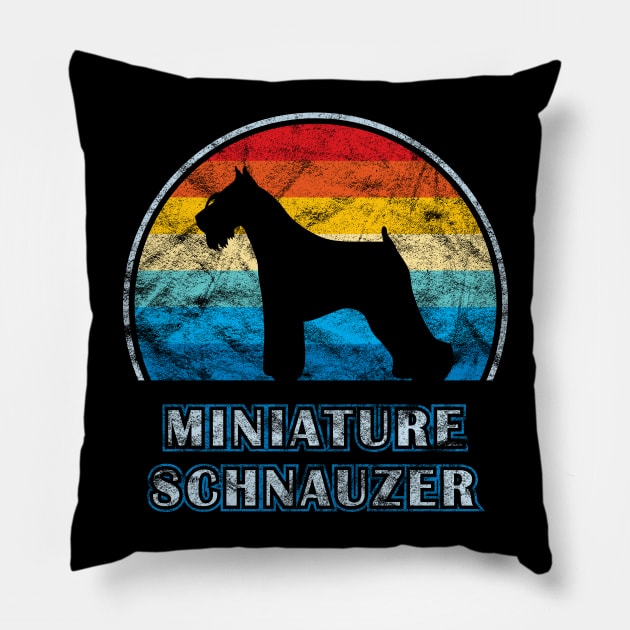 Miniature Schnauzer Vintage Design Dog Pillow by millersye