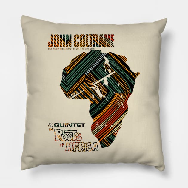 John Coltrane Roots of Africa Pillow by HAPPY TRIP PRESS