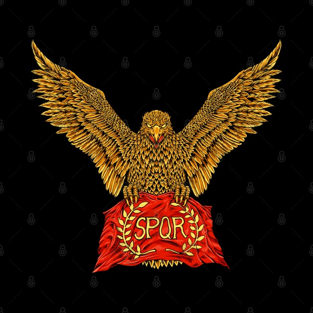 Roman legion eagle with flag - SPQR by Modern Medieval Design