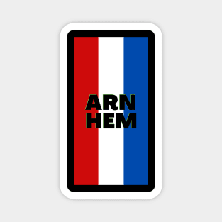 Arnhem City in Dutch Flag Vertical Magnet