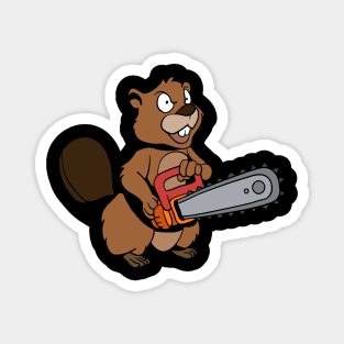 Monster animals - chainsaw beaver Magnet