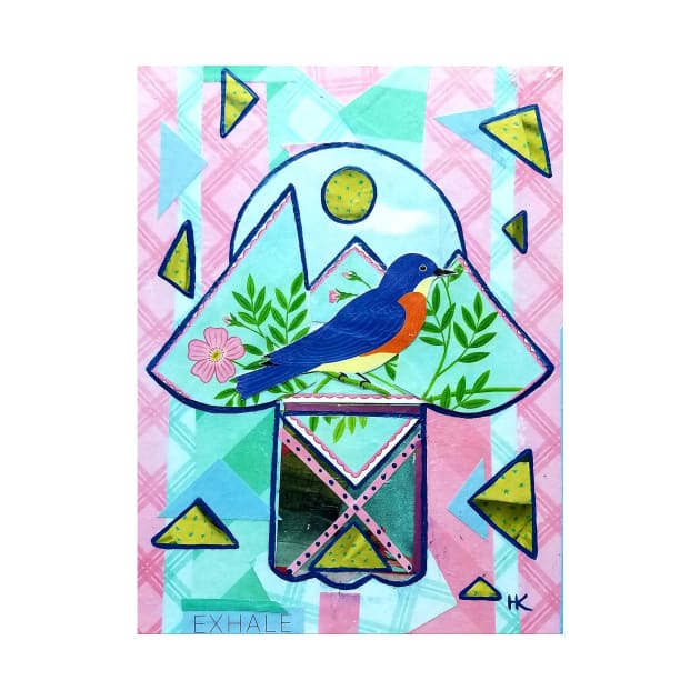 BLUEBIRD OF HAPPINESS HAMSA by Harriette Knight by harrietteknight