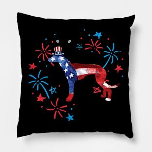 Greyhound Uncle Sam Hat 4Th Of July Pillow