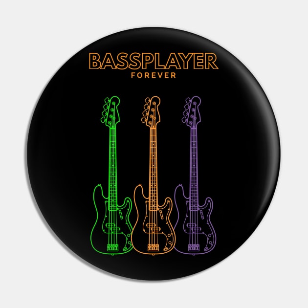 Bassplayer Forever P-style Bass Guitar Outline Pin by nightsworthy