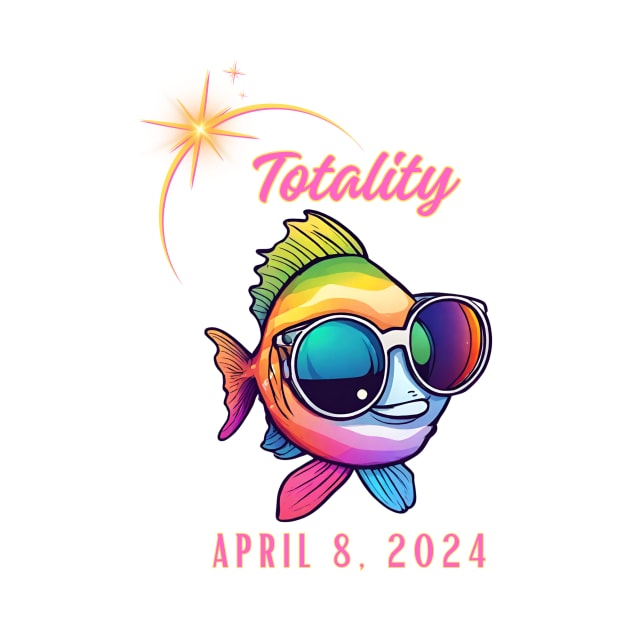 Total Solar Eclipse Watching Colorful Fish Totality April 8, 2024 by Little Duck Designs