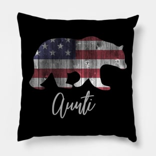 Aunti Bear 4th of july flag american Pillow