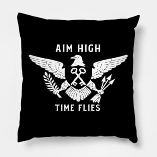 Aim High Time Flies Uplifting Motivational Slogan Saying Quote Pillow