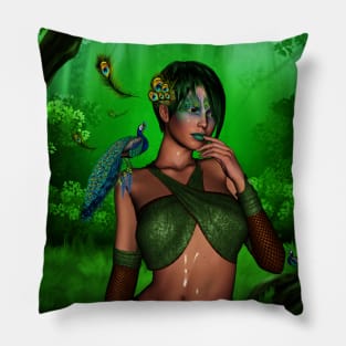 Wonderful fairy with peacocks Pillow