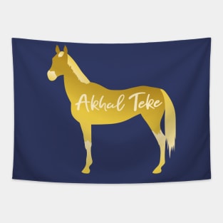 Gold Akhal Teke Digital Minimal Construction Paper Cutout Silhouette Tapestry