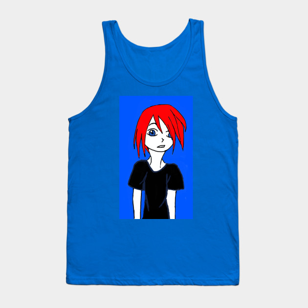 Emo Anime Guy With Red Hair Anime Tank Top Teepublic