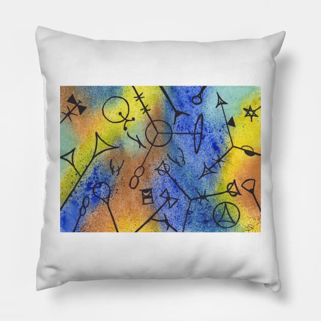 Tribute to Klee I Pillow by jamesknightsart