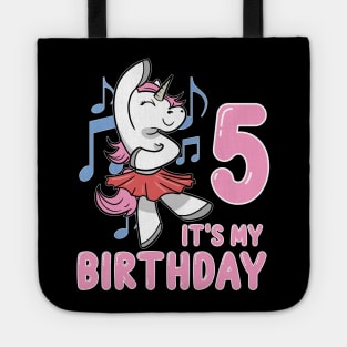 It's my Fifth Birthday Unicorn Ballerina Tote